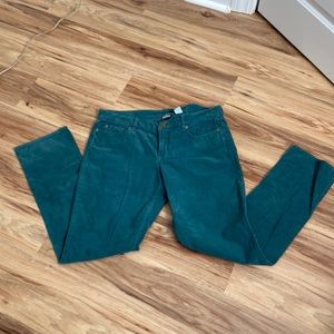 J Crew corduroys, city fit. Straight leg, Sz 31R, inseam 31”, teal, NEVER WORN.